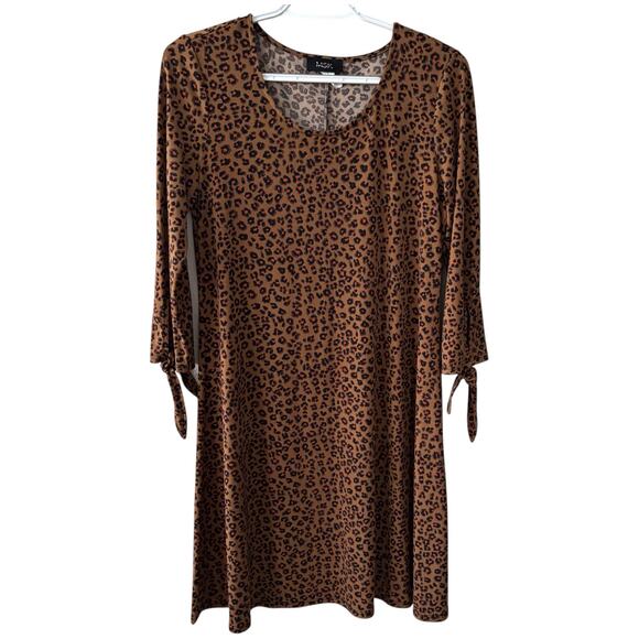 MSK Animal Cheetah Print Comfy Knee Length Dress Women's Size Small - Picture 1 of 8